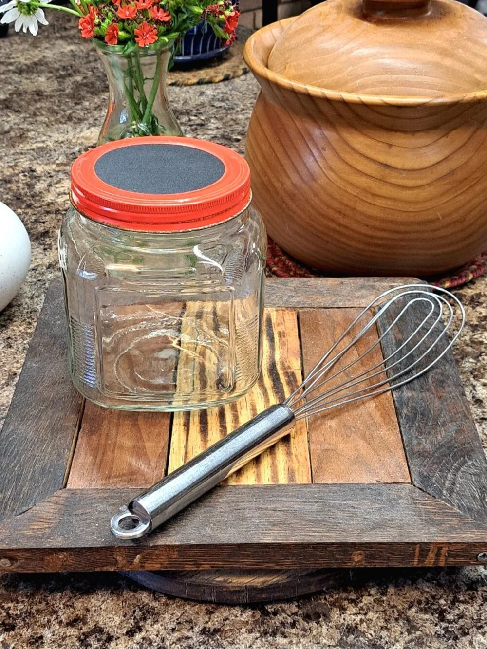 Glass Farmhouse Jar and Norpro Whisk Bundle